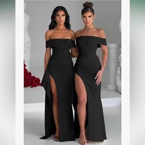 Elegant Off-Shoulder Black Dress